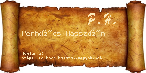 Perhócs Hasszán névjegykártya